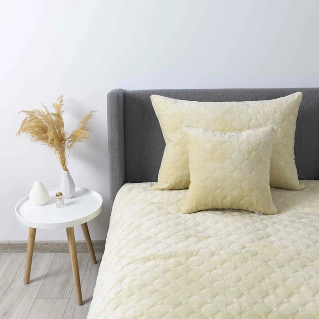 Покрывало ТЕП "VELOUR" Бежевое/Ромб прямой, 180x240 - изображение 5