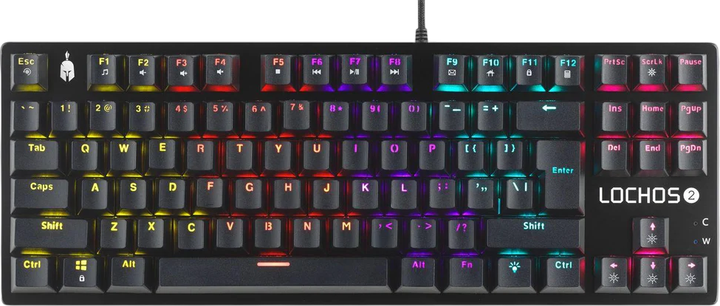 Klawiatura przewodowa Spartan Gear Lochos 2 TKL USB Black (SGKEYTKL07) - obraz 1