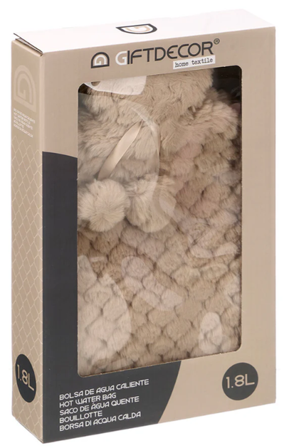 Termofor Giftdecor Pompon beżowy 1.8 l (8430852172525) - obraz 4