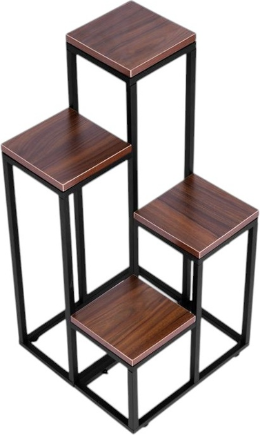 Stojak na kwiaty ModernHome by Multistore 4 półki Ciemny orzech (PJJPS0011 DARK) - obraz 3