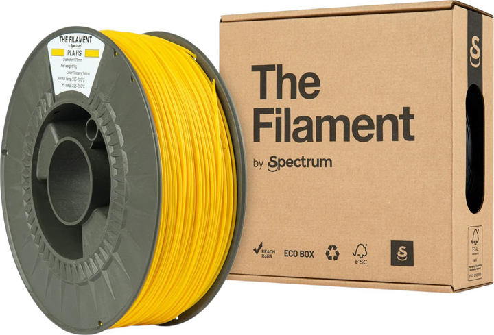 Пластик для 3D принтера Spectrum PLA HS 1.75 мм 1 кг Yellow (TF-24036) - зображення 1