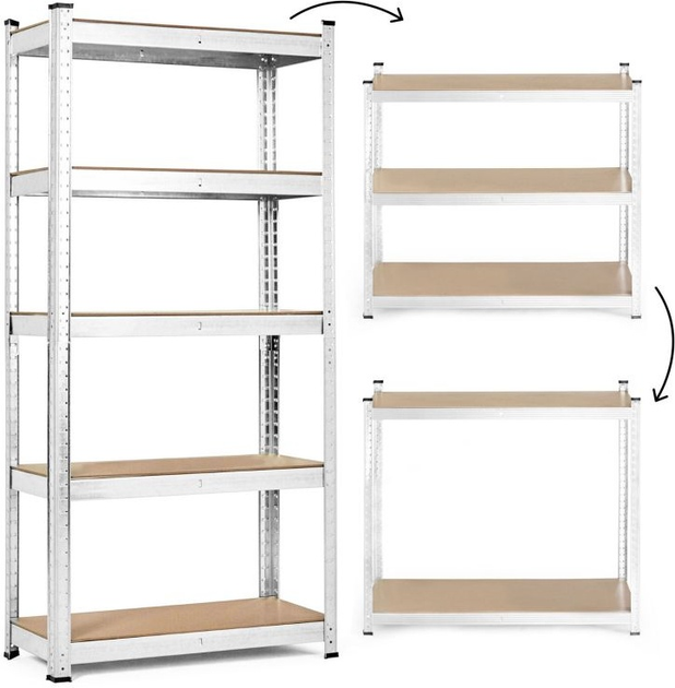 Стелаж металевий ModernHome by Multistore G9030A 180 x 90 x 30 см Срібний (5905817006656) - зображення 3