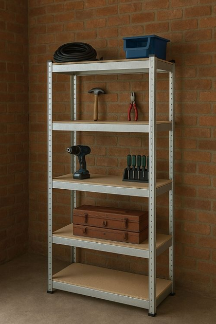 Стелаж металевий ModernHome by Multistore G12045 205 x 120 x 45 см Срібний (5905817006694) - зображення 9