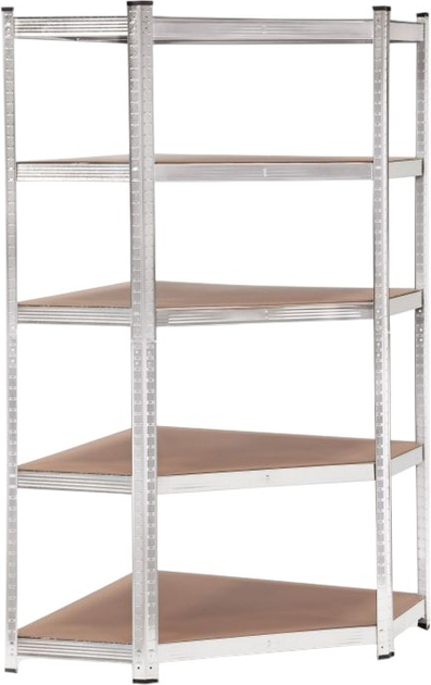 Стелаж металевий кутовий ModernHome by Multistore G9040C 180 x 90 x 40 см Срібний (5905817006717) - зображення 1