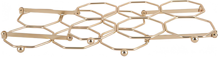 Підставка для вина Present Time Honeycomb на 6 пляшок металева золотиста (8714302668067) - зображення 2