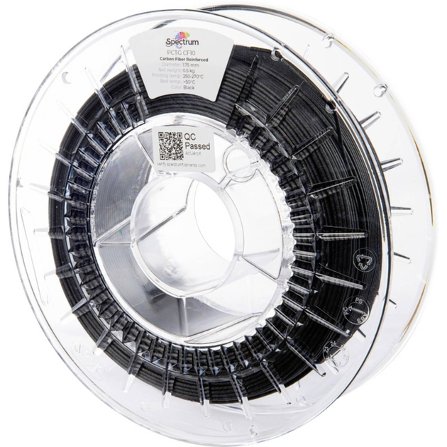 Filament do drukarek 3D Filament Spectrum PCTG CF10 1.75mm 500 g Black (5903175655165) - obraz 1
