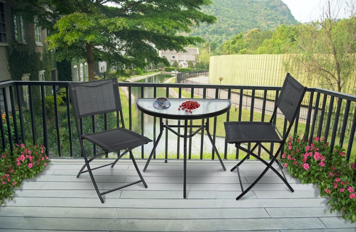 Stolik kawowy ModernHome by Multistore szklany półokrągły Czarny G-377 (5904265073777) - obraz 9