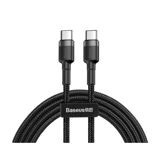 Кабель Baseus Cafule PD2.0 100W flash charging USB Type-C to Type-C 20V 5A 2m Black (CATKLF-ALG1) - Фото 1 Кабель Baseus Cafule PD2.0 100W flash charging USB Type-C to Type-C 20V 5A 2m Black (CATKLF-ALG1) - изображение 1