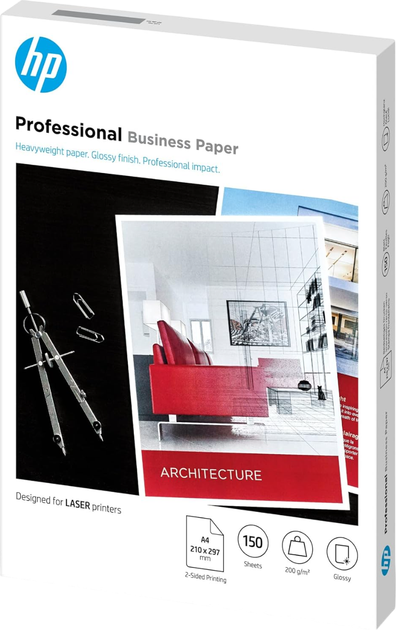 Papier biurowy HP Professional Business Paper Glossy 200 g/m2, A4 (210 x 297 mm), 150 sheets (7MV83A) - obraz 2