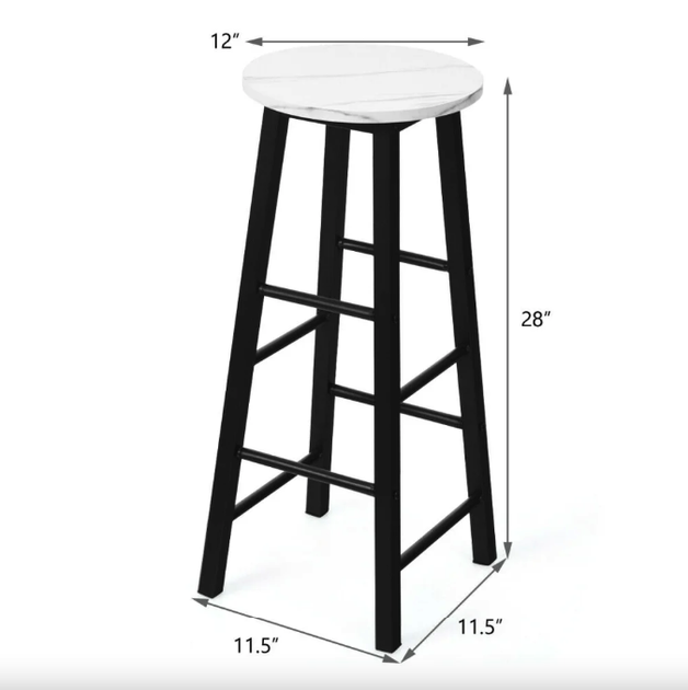 Комплект стульев Costway Eugad с подставкой для ног белый - изображение 5