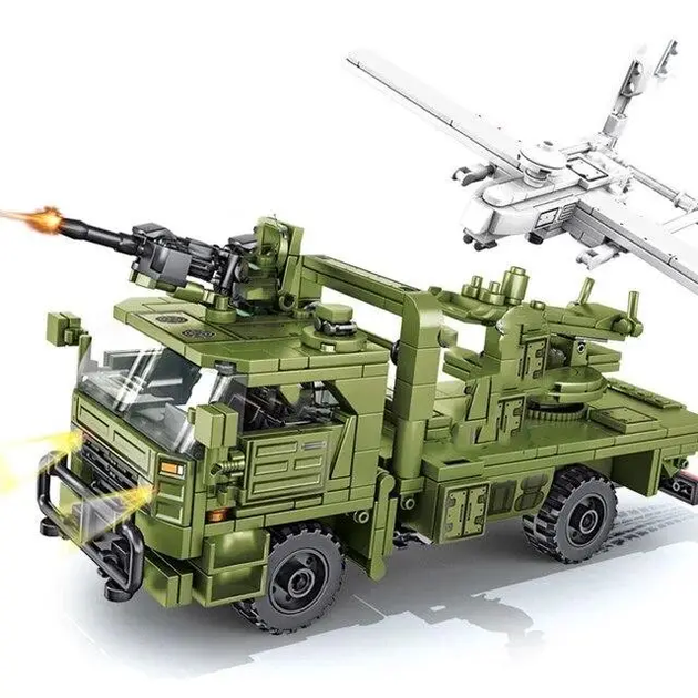 Конструктор для Детей Военная техника ВСУ КрАЗ 6510ТЕ и БПЛА Сокол 300 Теко - Фото 4 Конструктор для Детей Военная техника ВСУ КрАЗ 6510ТЕ и БПЛА Сокол 300 Теко - изображение 4