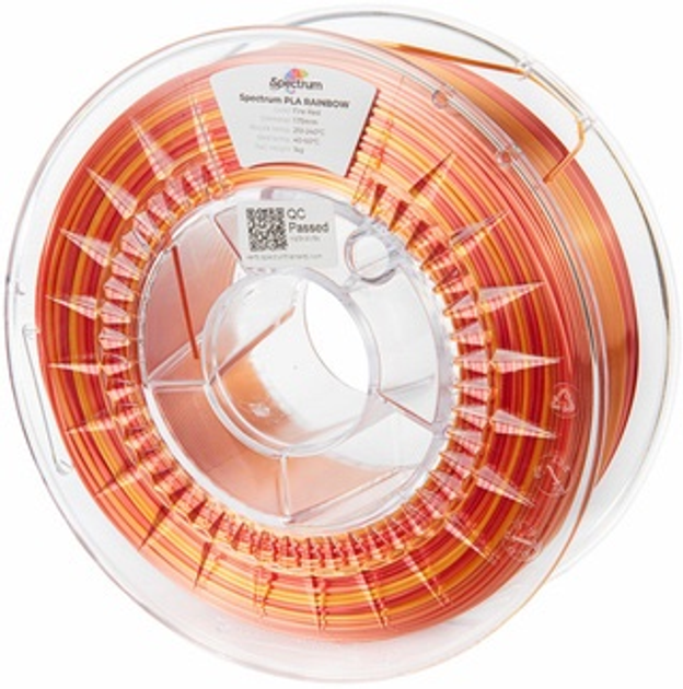 Filament do drukarek 3D Filament Spectrum PLA SILK Rainbow 1.75mm 1000 g Fire Red (5905991400820) - obraz 1