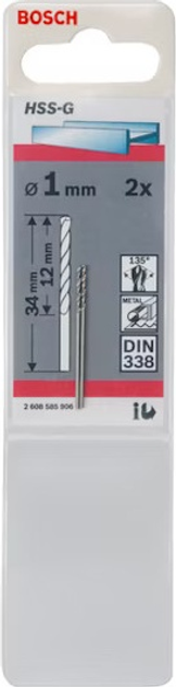 Zestaw wierteł do metalu Bosch 1 x 34 mm 2 szt 2608585906 (3165140521413) - obraz 1