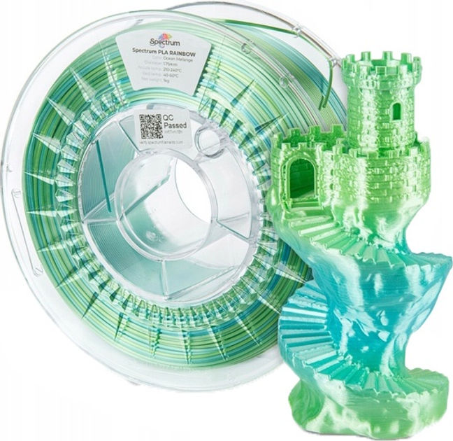 Filament do drukarek 3D Filament Spectrum PLA SILK Rainbow 1.75mm 1000 g Ocean Melange (5905991400837) - obraz 4