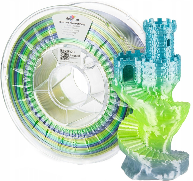 Filament do drukarek 3D Filament Spectrum PLA SILK Rainbow 1.75mm 1000 g Frost Gloss (5905991400875) - obraz 4
