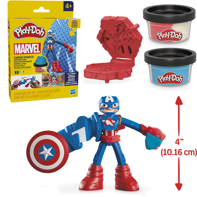 Набір для творчості з масою для ліплення Hasbro Герої Marvel Captain America Stamping Shield (F9829_G0056) - зображення 3