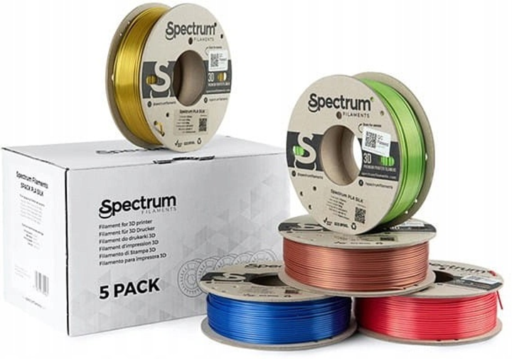 Пластик для 3D принтера Filament Spectrum 5PACK PLA SILK 1.75мм 1250 г Multicolored (5903175655462) - зображення 4