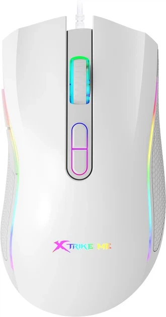 Мышка проводная игровая XTRIKE ME GM-314WH 7200 dpi, RGB-подсветка, 5 кнопок) Белый - Фото 1 Мышка проводная игровая XTRIKE ME GM-314WH 7200 dpi, RGB-подсветка, 5 кнопок) Белый - изображение 1