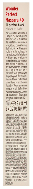 Tusz do rzęs Clarins Wonder Perfect 4D wydłużający 2 szt x 8 ml Czarny (3666057156243) - obraz 3