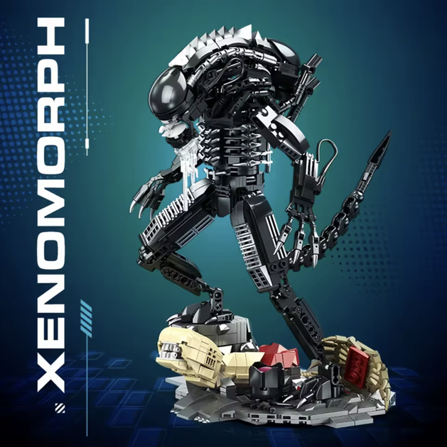 Конструктор JIE STAR Xenomorph Чужий — 882 деталі, на підставці