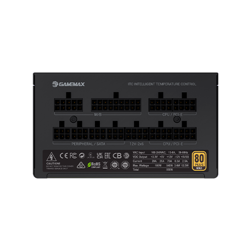 Блок питания модульный для ПК GameMax GX-850 PRO BK ATX 3.1 850W 135 мм вентилятор 80+ Gold Black - изображение 4
