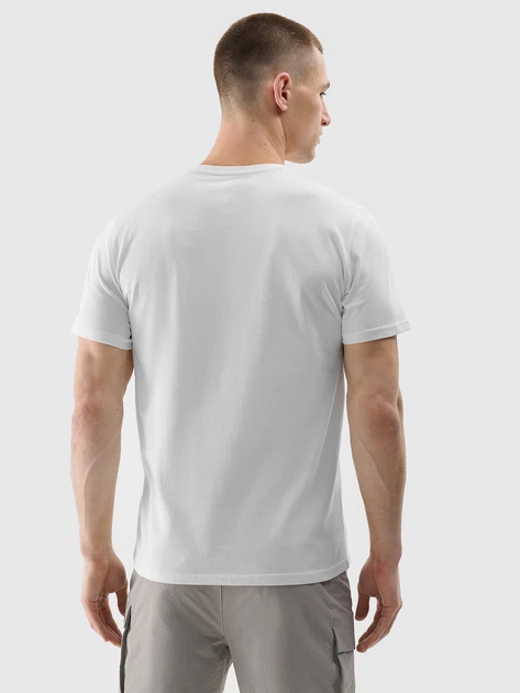 Футболка бавовняна довга чоловіча 4F 4FSSS24TTSHM2505-10S 2XL Біла (5905700515494) - зображення 2