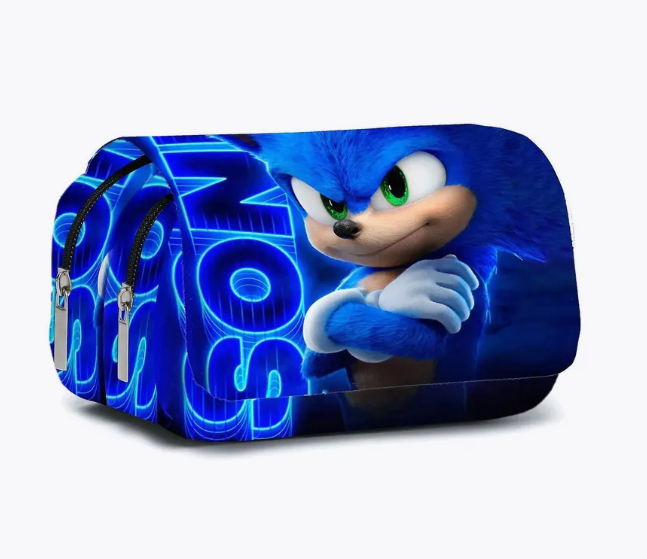 Пенал школьный Ежик Соник Sonic вместительный для мальчика для девочкина 3 отделения, синий (SVS) - Фото 1 Пенал школьный Ежик Соник Sonic вместительный для мальчика для девочкина 3 отделения, синий (SVS) - изображение 1