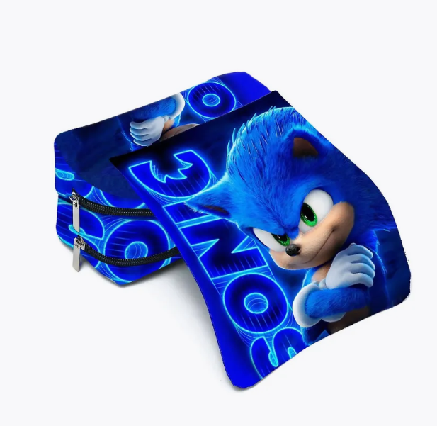 Пенал школьный Ежик Соник Sonic вместительный для мальчика для девочкина 3 отделения, синий (SVS) - Фото 2 Пенал школьный Ежик Соник Sonic вместительный для мальчика для девочкина 3 отделения, синий (SVS) - изображение 2