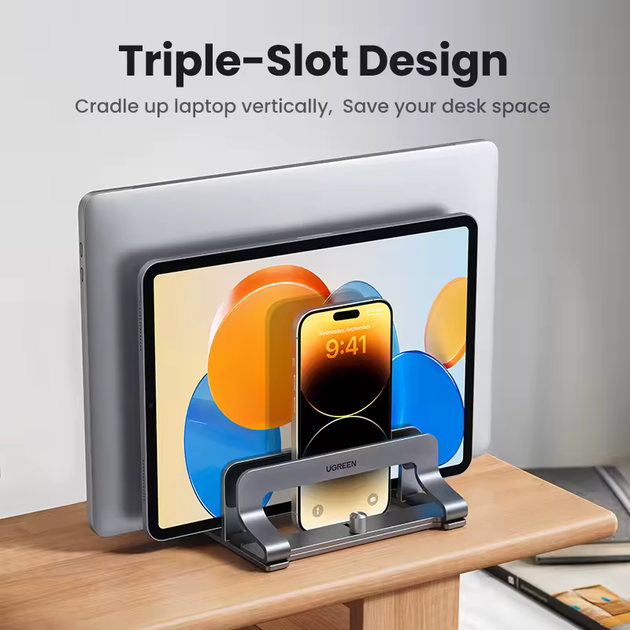 Подставка для ноутбука UGREEN Vertical Laptop Stand LP825 Triple slots - изображение 10