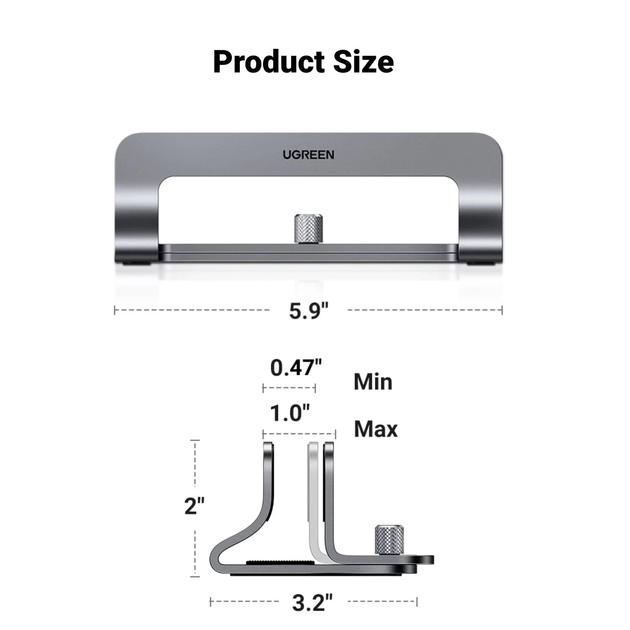 Подставка для ноутбука UGREEN Vertical Laptop Stand 20471 One slot - Фото 8 Подставка для ноутбука UGREEN Vertical Laptop Stand 20471 One slot - изображение 8