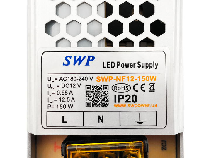 Блок питания 150W-IP20 12V перфорированный стабилизированный по напряжению SWP-NF12-150W - изображение 3