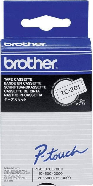 Taśma etykietowa Brother TC-201 12 mm x 7.7 m White (4977766050524) - obraz 1