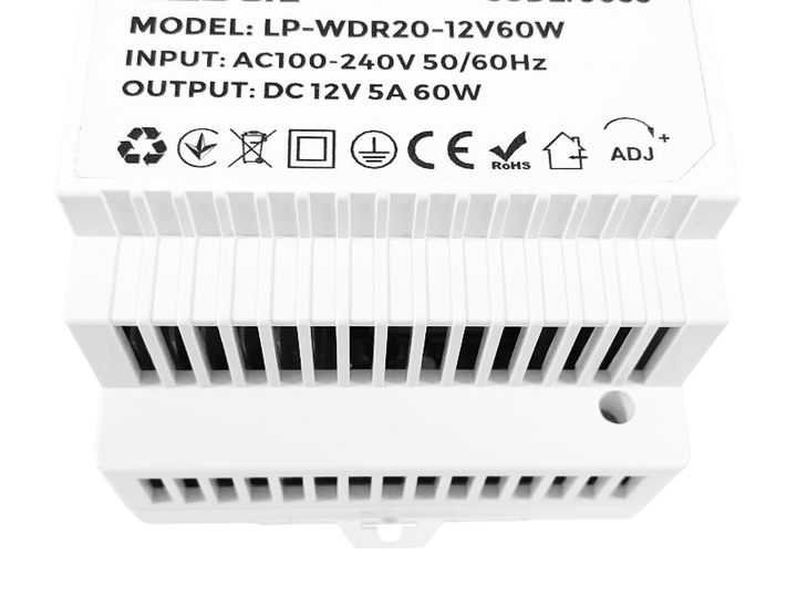 Блок питания на DIN-рейку 60W 5А IP20 12V (LP-WDR20-12V60W) LEDUA - изображение 4