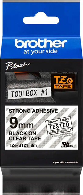 Taśma etykietowa Brother TZE-S121 9 mm x 3 m Transparent (TZES121) - obraz 1