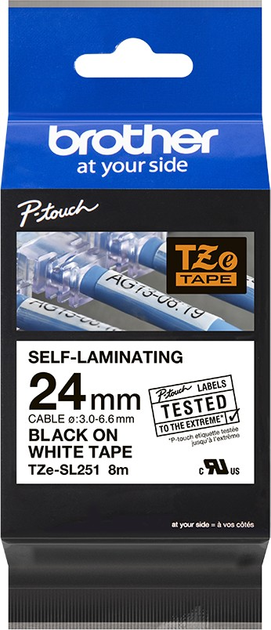 Taśma etykietowa Brother TZE-SL251 24 mm x 8 m White (TZESL251) - obraz 1