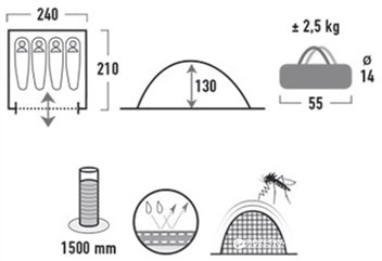 Намет High Peak Monodome 4 10164 (4001690101646) - зображення 4