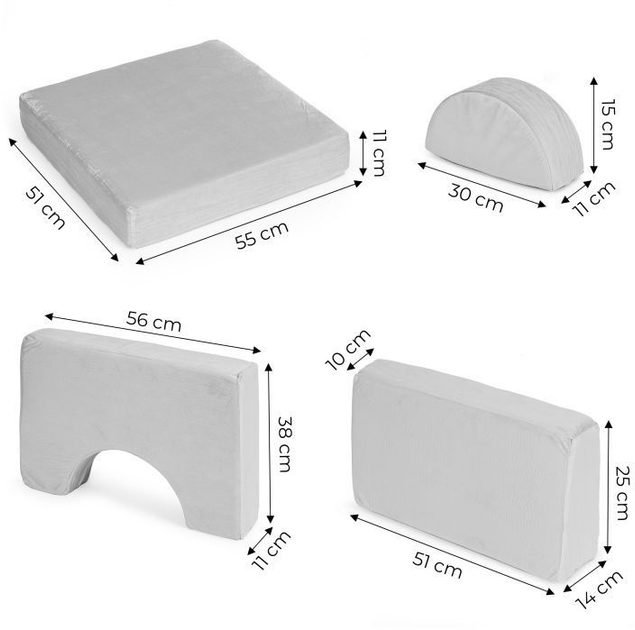 Fotel modułowy EcoToys dla dzieci DIY 8 miękkich poduch Szary (5905817003662) - obraz 8