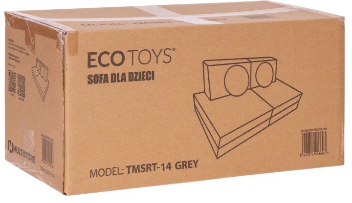 Модульний диван EcoToys для дітей DIY 8 м'яких подушок Сірий (5905817003693) - зображення 9