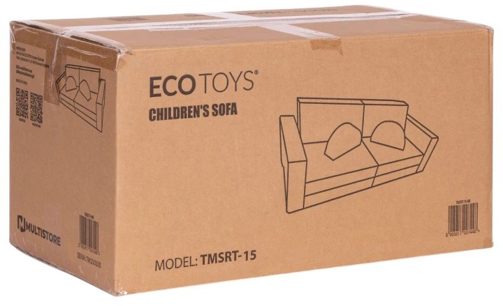 Sofa modułowa EcoToys dla dzieci duża 2-osobowa DIY 10 miękkich poduch Różowa (5905817003716) - obraz 9