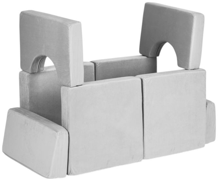 Sofa modułowa EcoToys dla dzieci duża 2-osobowa DIY 10 miękkich poduch Szara (5905817003709) - obraz 3