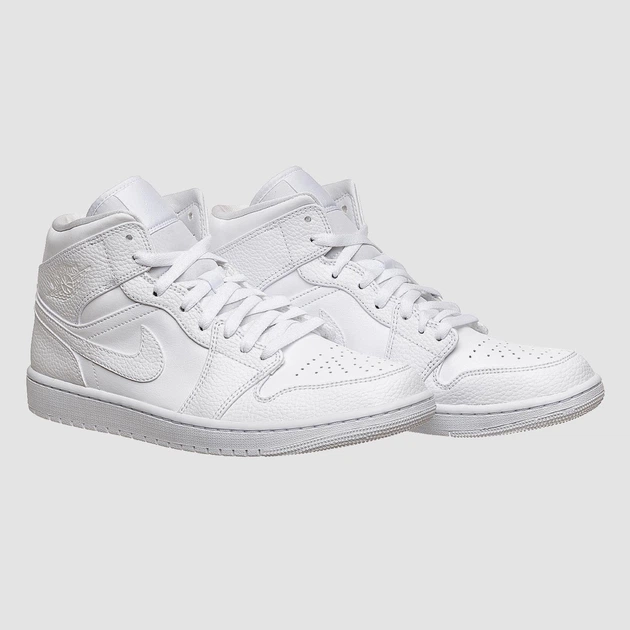 Кроссовки мужские Jordan 1 Mid White 45.5 Білий 554724-130 - Фото 5 Кроссовки мужские Jordan 1 Mid White 45.5 Білий 554724-130 - изображение 5