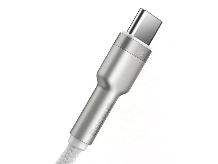 Кабель Baseus Cafule Metal USB - Type-C 66W/1m (CAKF000102) White - изображение 3