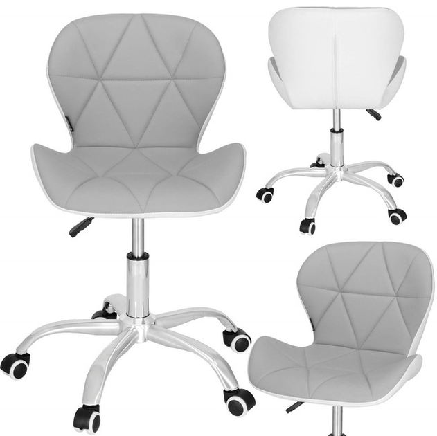 Fotel biurowy Springos HF0023 Szaro-białe (5907719475585) - obraz 7