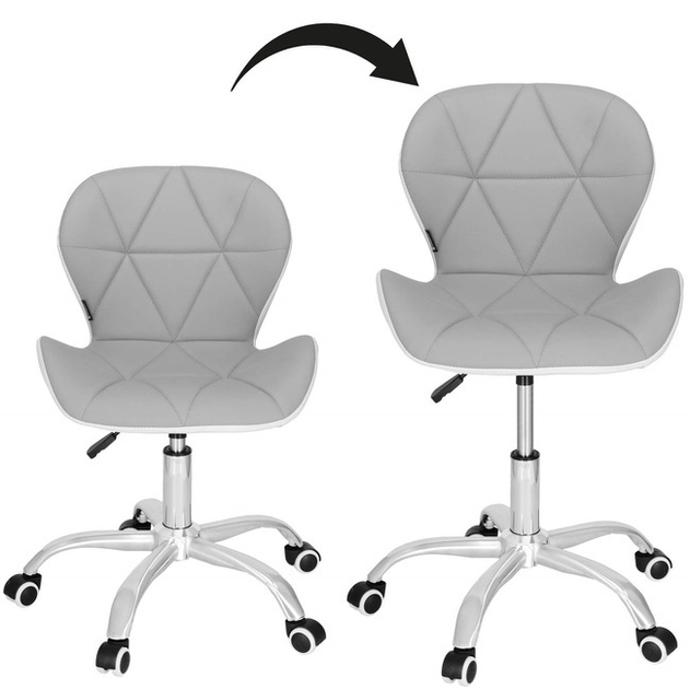 Fotel biurowy Springos HF0023 Szaro-białe (5907719475585) - obraz 10
