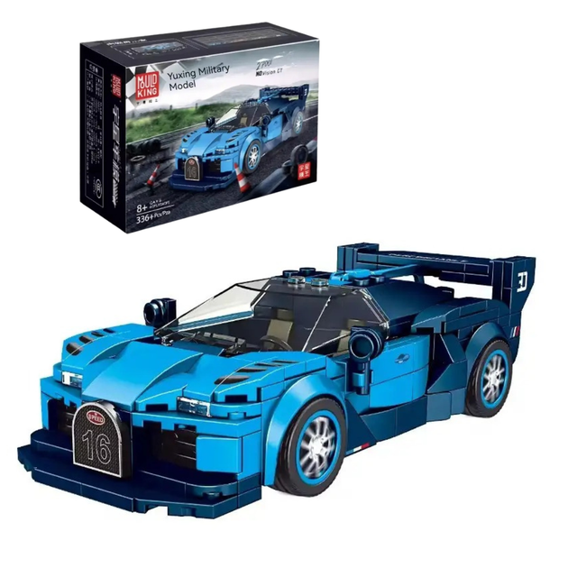 Конструктор суперкар Bugatti синий 336 деталей (JDT-0848791) - изображение 2