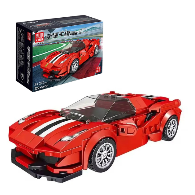 Дитячий конструктор Mould King спортивна машина Ferrari із пластику 329 деталей червона розміром 15.4 на 8.6 на 4.3 см для хлопчиків від 8 до 12 років (AW-839) - Фото 2 Дитячий конструктор Mould King спортивна машина Ferrari із пластику 329 деталей червона розміром 15.4 на 8.6 на 4.3 см для хлопчиків від 8 до 12 років (AW-839) - зображення 2