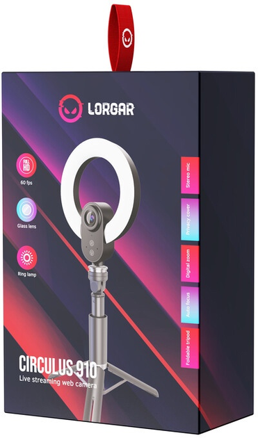 Kamera internetowa Lorgar Circulus 910 Streaming 5MP 1944 Auto Focus Stereo (LRG-SC910) - obraz 7