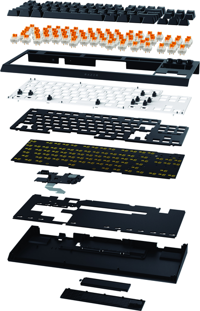 Klawiatura bezprzewodowa Razer BlackWidow V4 TKL Hyperspeed RGB Wireless/Bluetooth/USB Black (RZ03-05480100-R3M1) - obraz 7