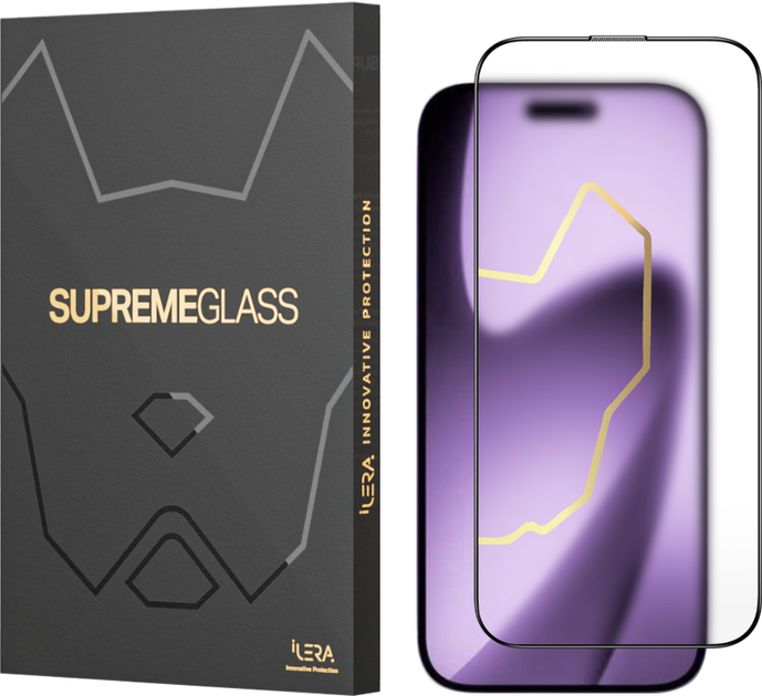 Szkło ochronne iLera FrostedGlass 2.0 do Apple iPhone Air Black (ILFRGL17AIR) - obraz 1