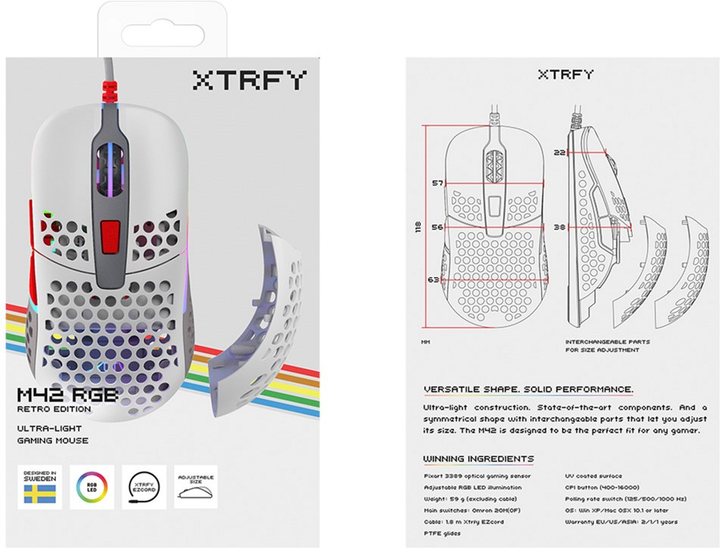 Mysz Xtrfy M42 RGB USB Retro (XG-M42-RGB-RETRO) - obraz 10